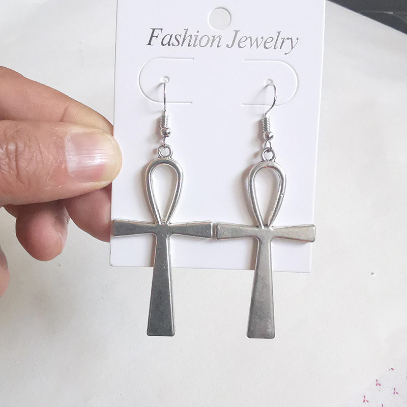Women'S Egyptian Accessories - Egipskie duże krzyże Ankh wiszące kolczyki
