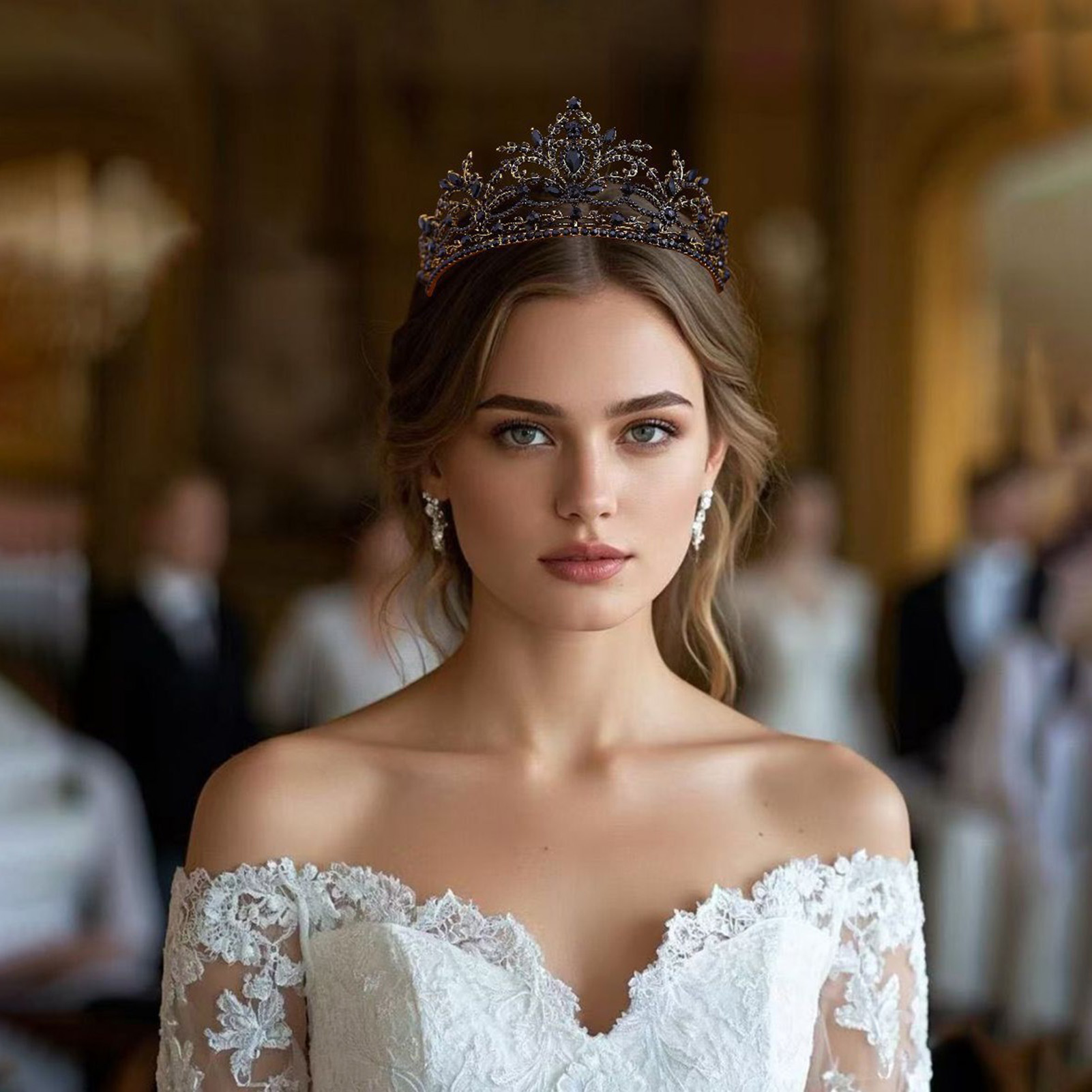 Women Accessories Gift - Korona ślubna, błyszcząca tiara na wesele,
